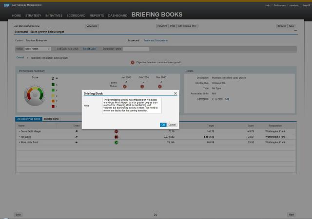 Capture any view to create an operational review Briefing Book.